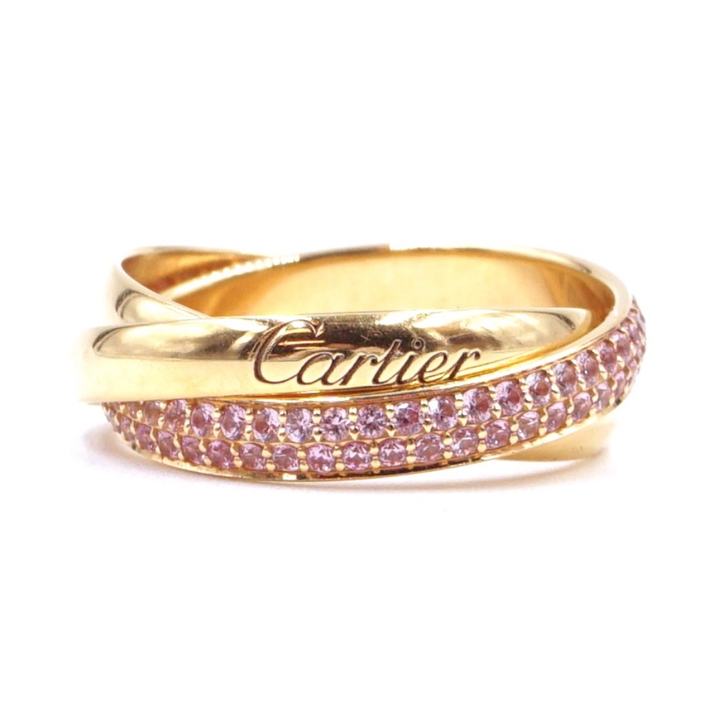 18k 750 Trinity Sapphire Stones Size 48 4.5 Ring - Picture 1 of 8